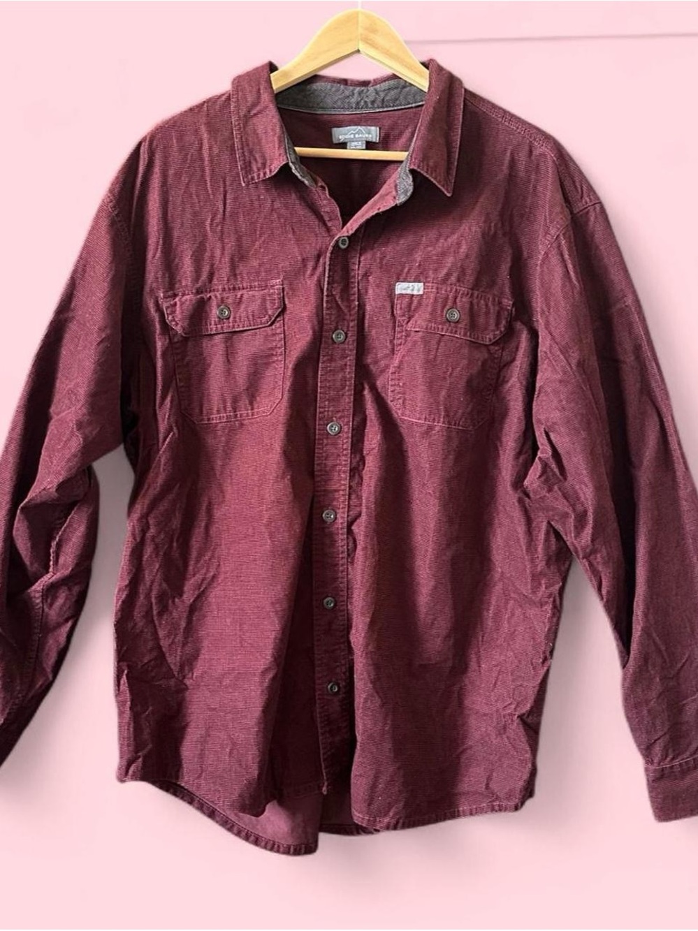 Eddie Bauer Men's Button-Down Shirt in Burgundy